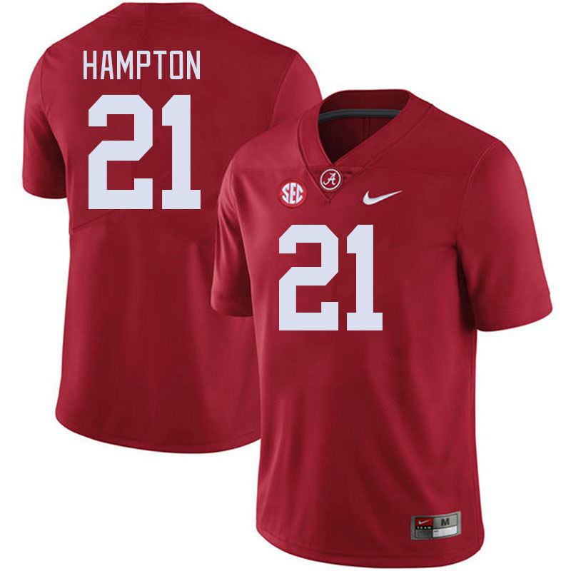 Men #21 Bubba Hampton Alabama Crimson Tide College Football Jerseys Stitched-Crimson